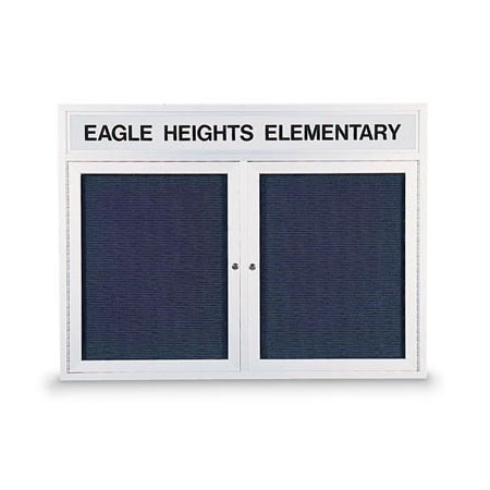 United Visual Products Double Door Enclosed Indoor Letterboard UV1140H5-GOLD-GREY